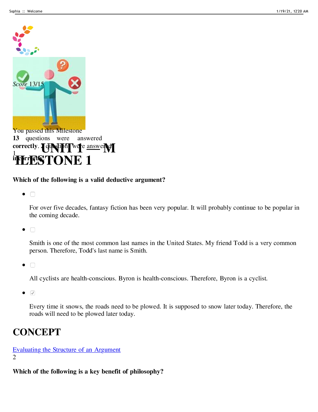 Preview of Sophia Ethics Milestone 1, 2, 3, 4 and Final Combined Study Guides, 2021 Update Study Guid